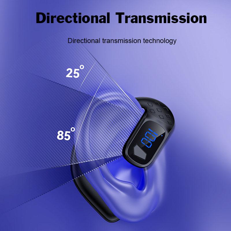 Słuchawka Bluetooth z obrotem 180° OWS Przewodnictwo Powietrzne Muzyka HiFi Z Wyświetlaczem Cyfrowym Zestaw Słuchawkowy Biznesowy na Lewe i Prawe Ucho