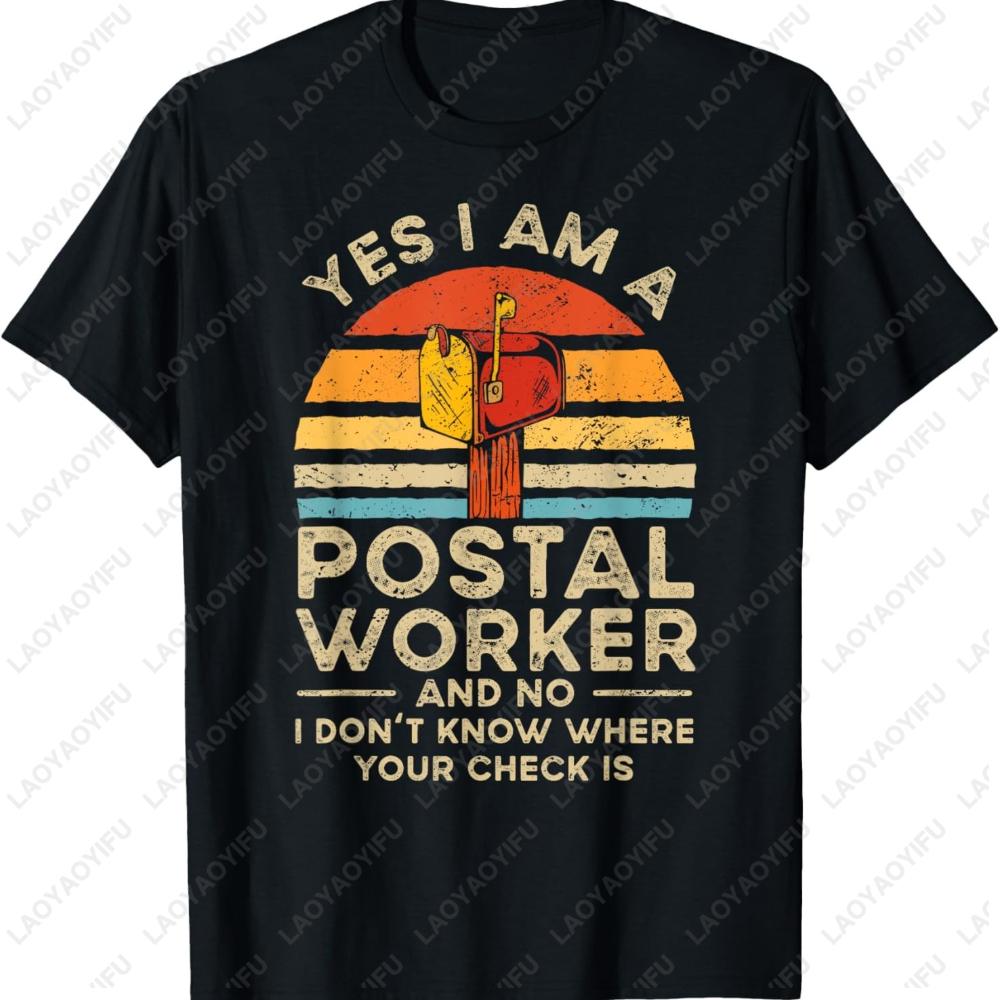 Postal Worker Mailbox Graphic T Shirts Street Fashion Unisex Clothing Unisex Cotton Tee Funny Mail Delivery Postunisex Vintage Tops