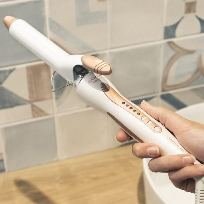 Cecotec Fer à Boucler Bamba SurfCare Curly: 32 W Tourmaline avec Revêtement de Kératine et Huile d'Argan 120-200°C