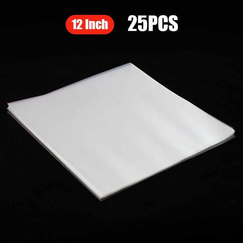 25/50Pcs 12Inch Clear Vinyl Record Protecter Lp Vinyl Record Self Adhesive Bag Plastic Inter Sleeves For Cd Tape Protect Sleeves