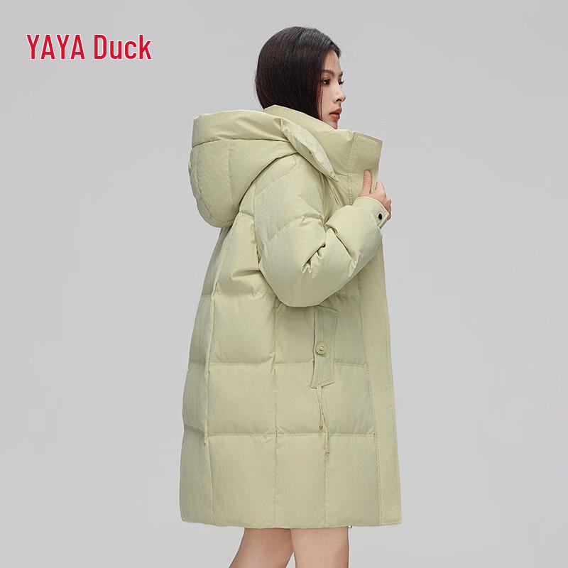 Yaya Damen 2025 Winter Mittellange Kapuzen-Daunenjacke