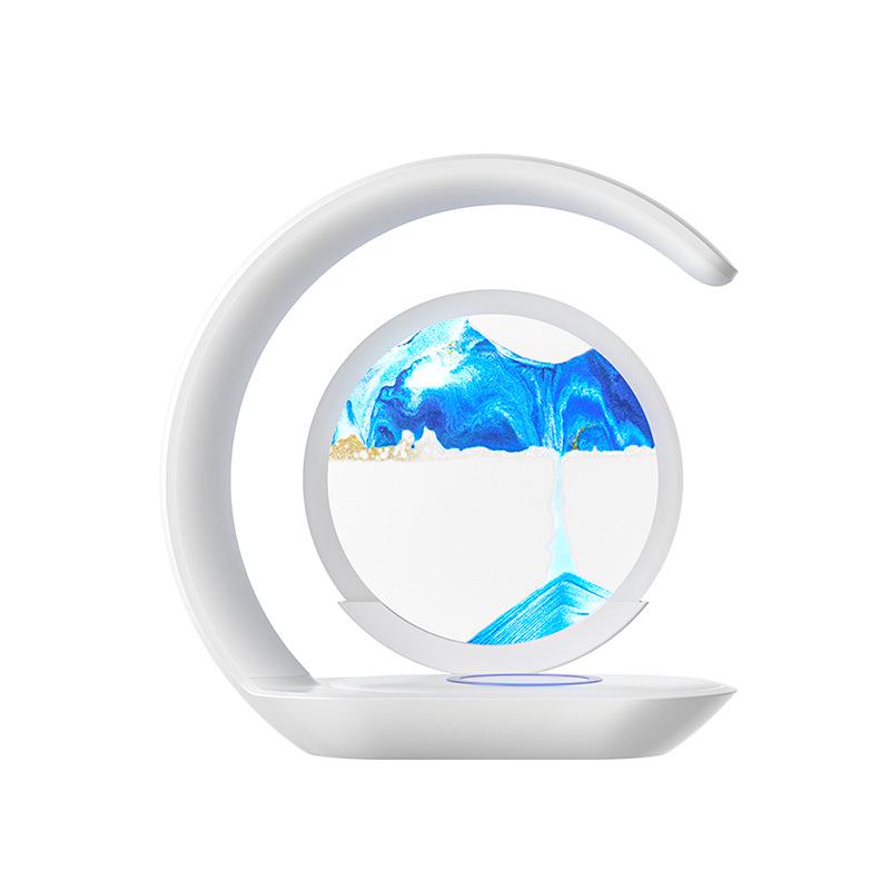

3D Quicksand Wireless Charging Crescent Настольная лампа для домашнего декора 4W