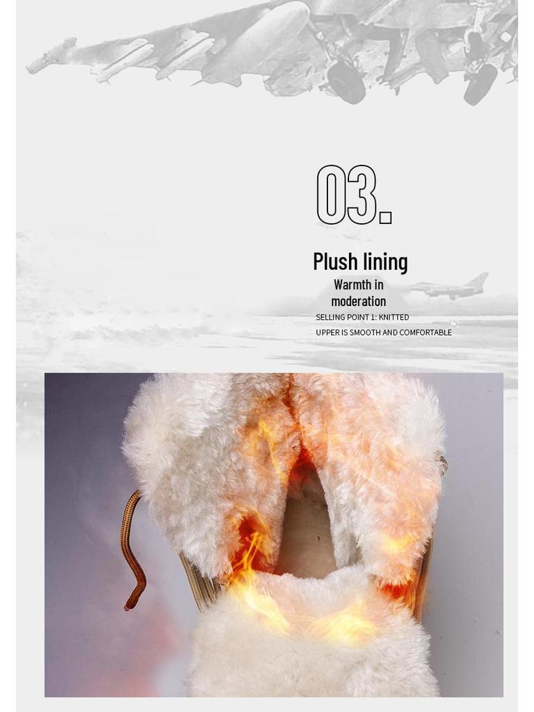 Men's Plus Size Fleece-Lined Winter Snow Boots - High-Top Warm Hiking Shoes with Thick Soles