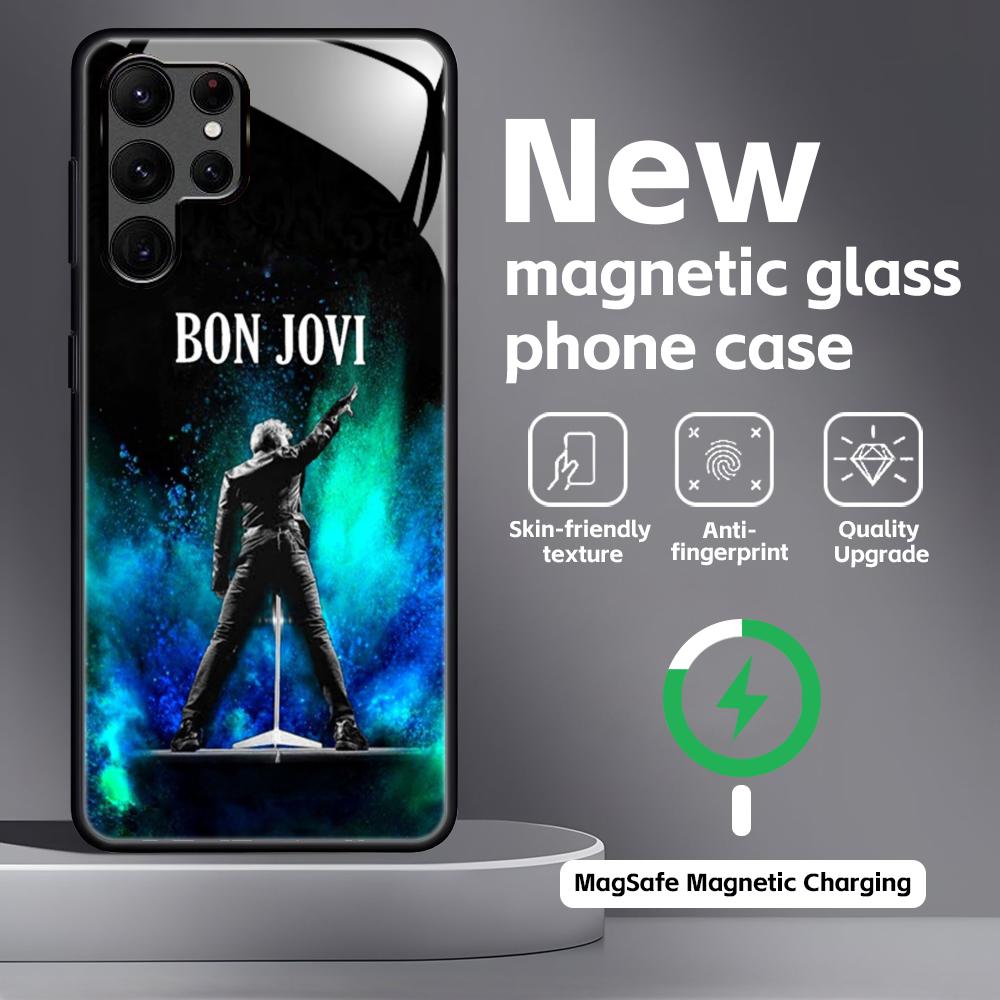 Funda para teléfono B-BonS Fashion J-JoviS para Samsung S25 S24 S23 S22 S21 S20 Plus Ultra Note20 Funda Magnética de Vidrio