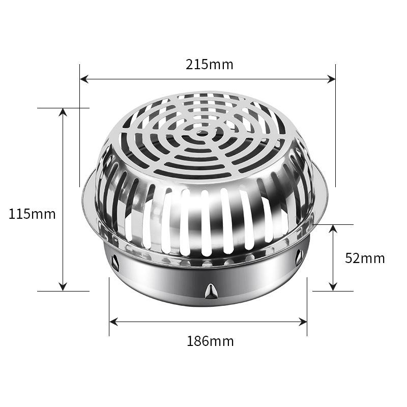 304 Stainless Steel Anti-Clog Roof Drain Insert - Thickened Round Design for Garden & Outdoor Rainwater Management