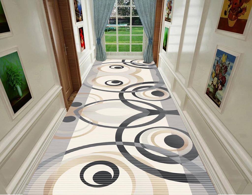 Nordic Modern Villa Long Corridor Carpet Runner Hall Passageway Home Large Rugs Stairway Comfortable Durable Washable Floor Mat