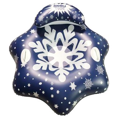 CAWKAY Snow Tube, Snow Sled, Float-Shaped with Handles, for Snow Play, Skiing, Sports, Air Cushion, Winter, Outdoors (Snowflake)