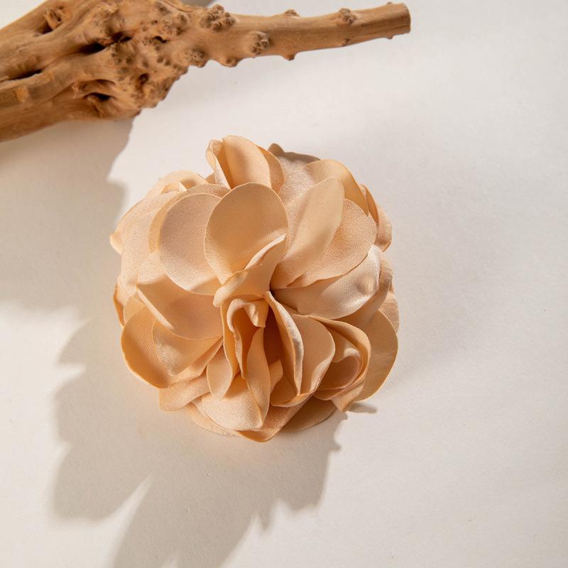Colored Camellia Rose Fabric Broken Hair Duck Bill Clip Korean Flower Bangs Clip Photo Hair Accessories Woman