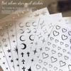 Trendy Silver Mirror Nail Stickers: Stars, Hearts, Moons & Chrome Designs