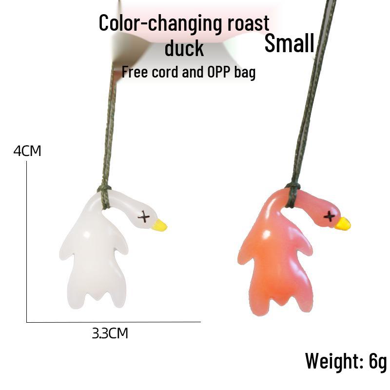 Color-Changing Roast Duck Pendant: Capybara Car-Mount Keychain Reacts To Light & UV Rays, Entertaining Novelty Item