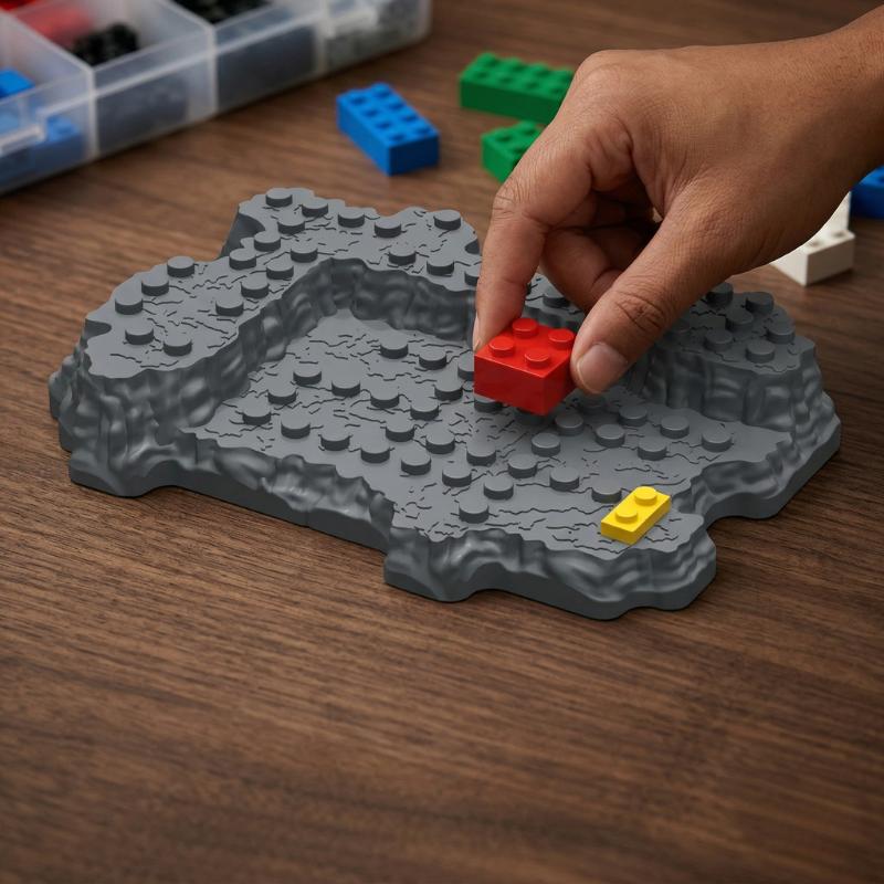 Base per Roccioso F01 MOC Blocchi da Costruzione Modello di Paesaggio Fai da Te Accessorio Compatibile con Minifigure Giocattoli Educativi per Bambini Regalo