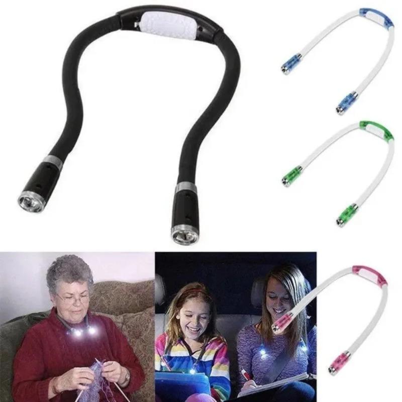 Book Light Led Neck Hug Reading Lamp Flexible Handsfree Novelty Led Night Light Flashlight Indoor Outdoor Camping Light