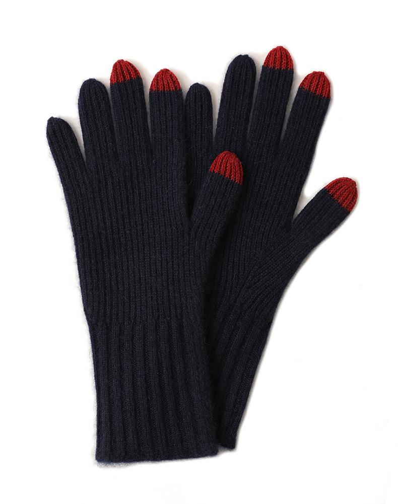 Autumn & Winter Cashmere Knit Touchscreen Cold Protection Striped Warm Gloves