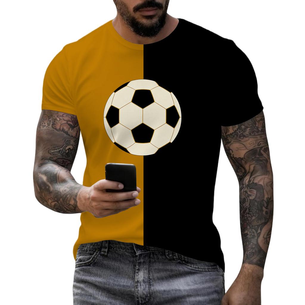 Men's Short Sleeve Crew Neck T-Shirt Germany Graphic Print Split Design Casual Top for Everyday Wear