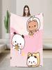 Cute Bubu  Dudu Plush Throw Blanket  Super Warm Flannel Bedspread for Kids and Adults Living Room or Bed Cover