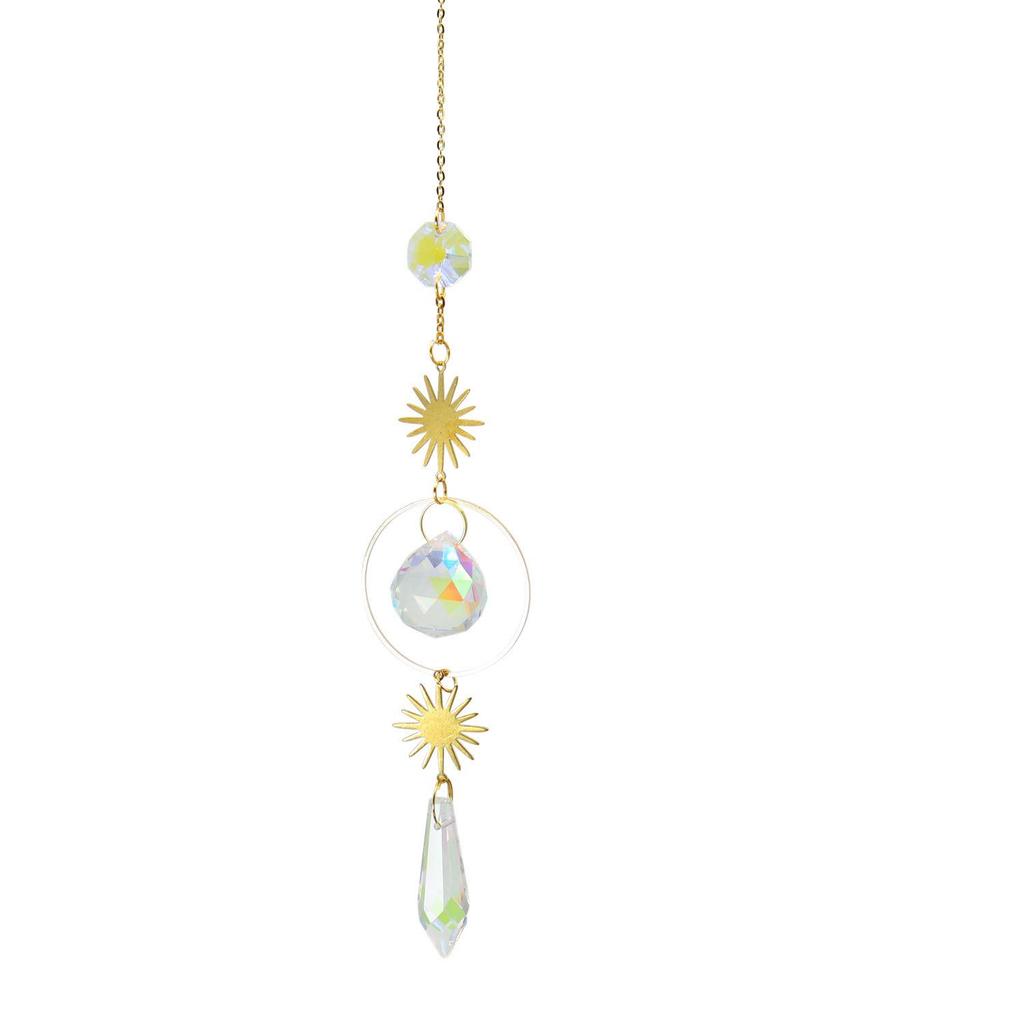 AB Color Crystal Moon & Star Wind Chime Sun Catcher Set