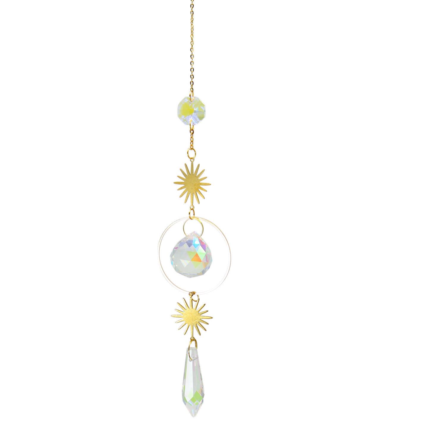 AB Color Crystal Moon & Star Wind Chime Sun Catcher Set 40 cm