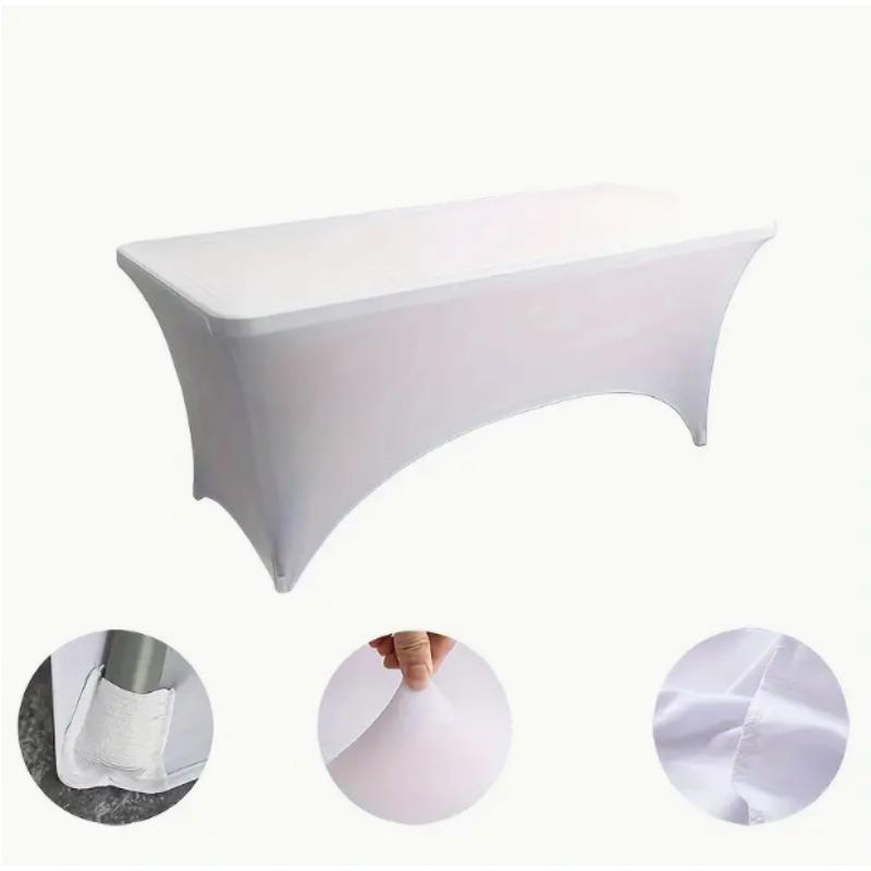 1PC Table Cloth For Hotel Wedding Party Banquet Outdoor  Solid Color Tablecloth  Elastic Washable Wrinkle Resistant