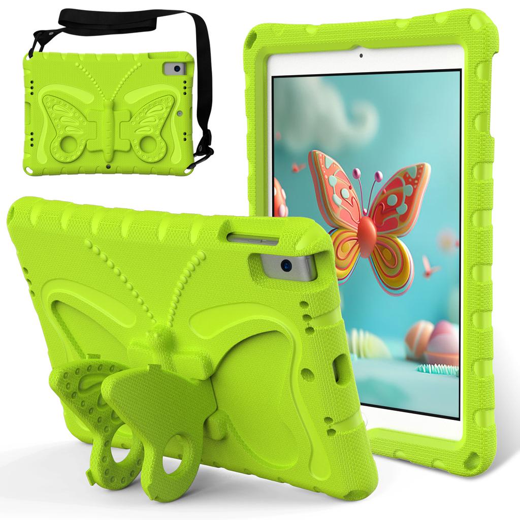For iPad 10.2 (2021)/(2020)/(2019)/iPad Air 10.5 inch (2019) Case Butterfly Kickstand EVA Tablet Cover with Lanyard