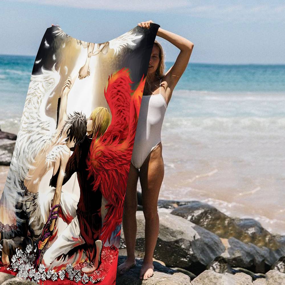 Classic Vintage Anime D-death N-Note Microfiber Blanket Quick Drying Beach Towels Oversized Printing Super Absorbent Pool Towel