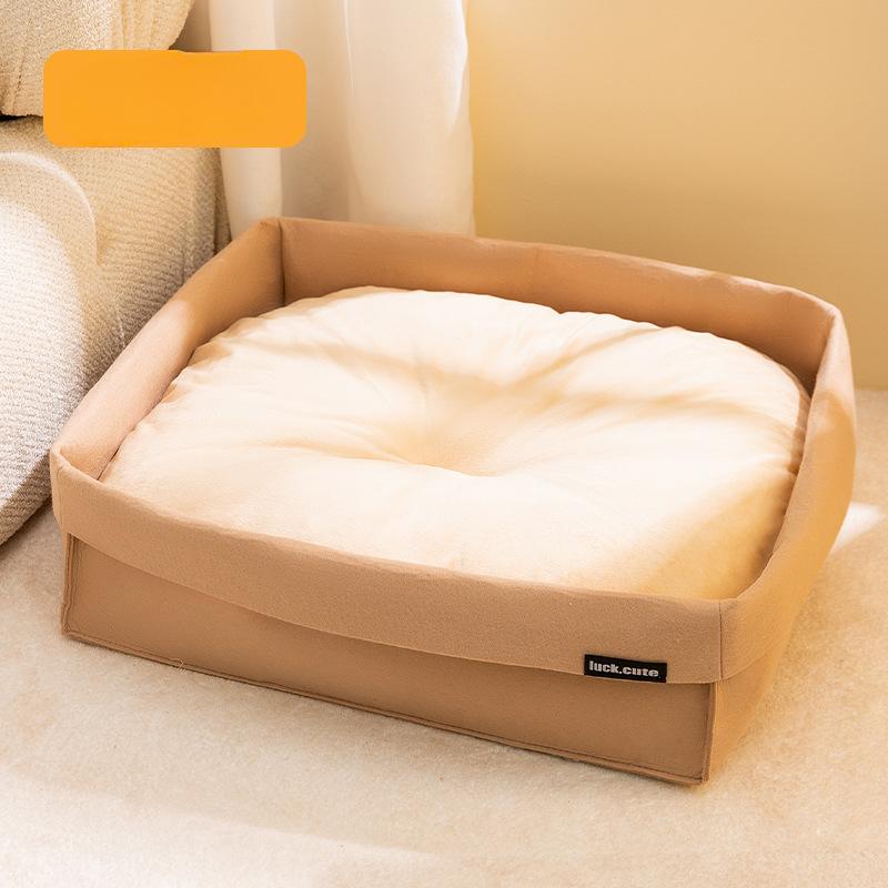 

Серый складной коврик для собачьего домика Lucky Felt Square Nest для маленьких и больших собак, теплый и мягкий на осень и зиму S：45*35cm