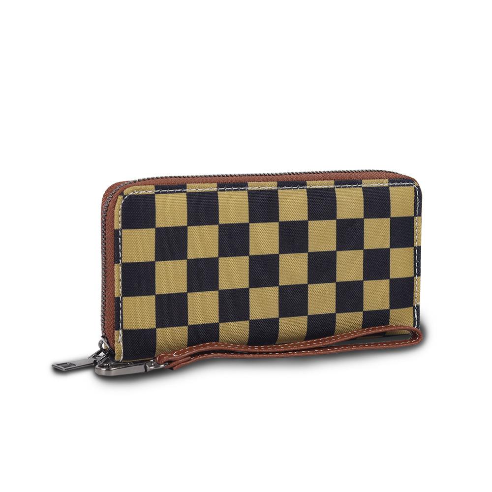 

Простой и элегантный клетчатый кошелек с функциями, брызгозащищенный кошелек для монет и визитница 18.4*1.9*9.5cm хаки