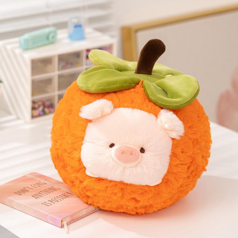 Cute Pig Cartoon Persimmon Plush Toy Children Charming Birthday Dolls Gifts