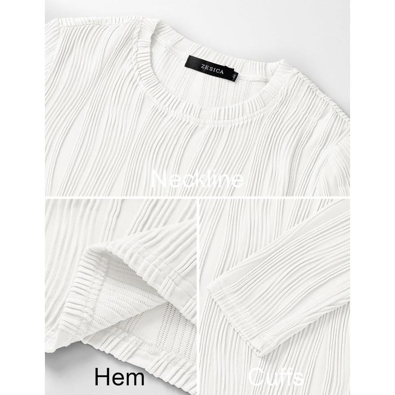 Pulover Colaj pentru Femei cu Mâneci Lungi și Gât Rotund, Croială Slim