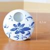 Stilvolle Mini-Keramikblume Arita Indigo-Grasblume Hohe Vase, Keramik, Design, 8,3 cm