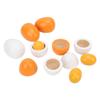 6pcs Realistic Wooden Fake Eggs Easter Eggs Children Play Kitchen Game Food Toy for Holiday Gift