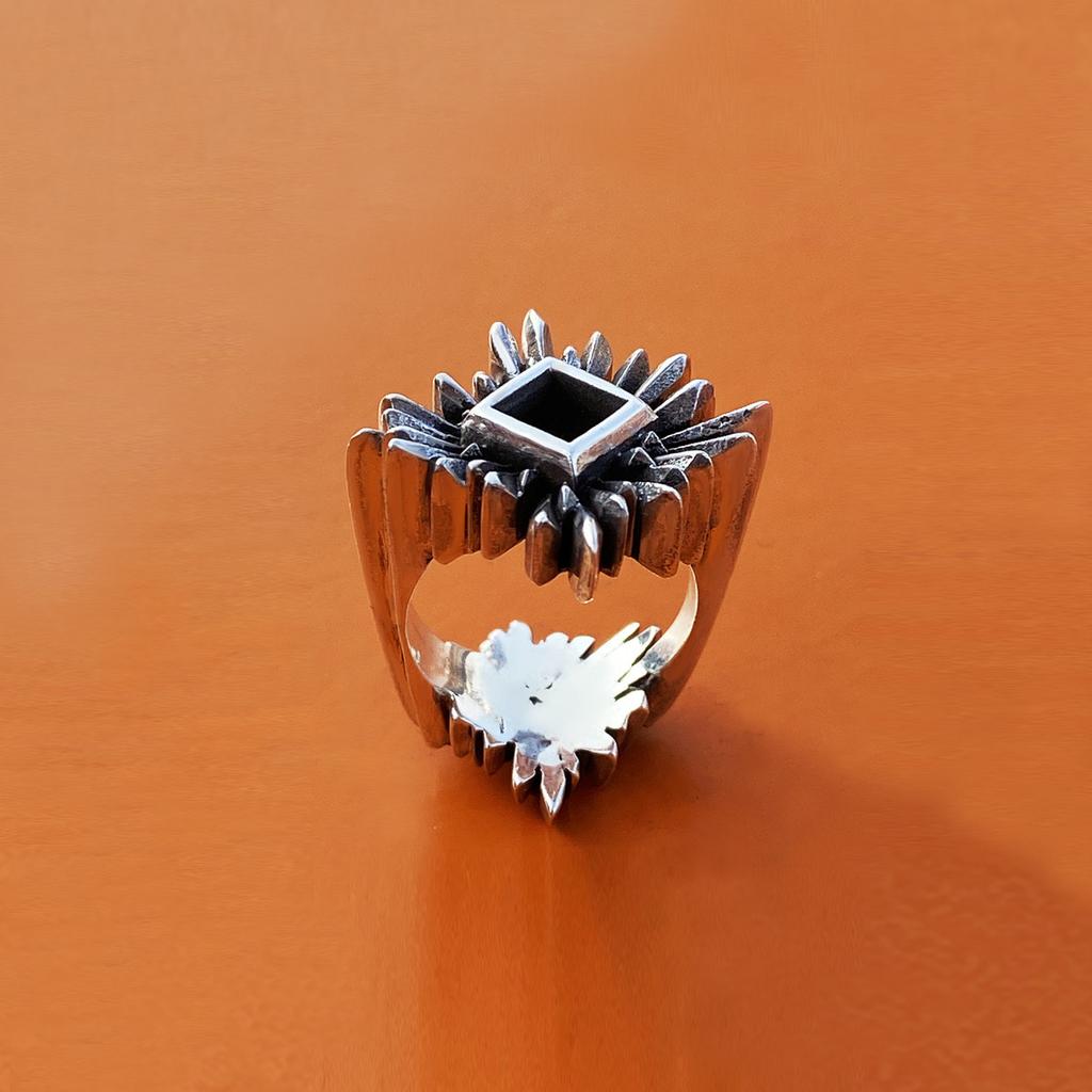 Mezmic [Missile] Square Ring 925 Sterling Silver