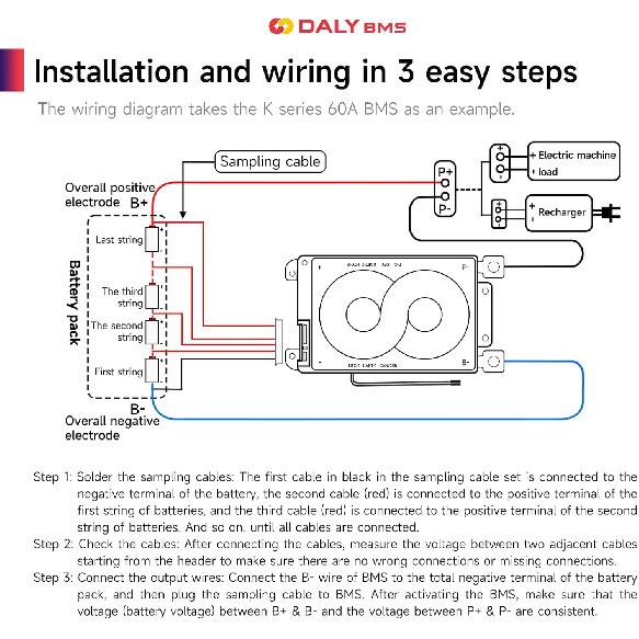 DALY Smart BMS 8S 24V 60A with WiFi Module and CAN 485 Communication Protection Board for Remote Monitoring of LifePO4 Lithium Battery Pack