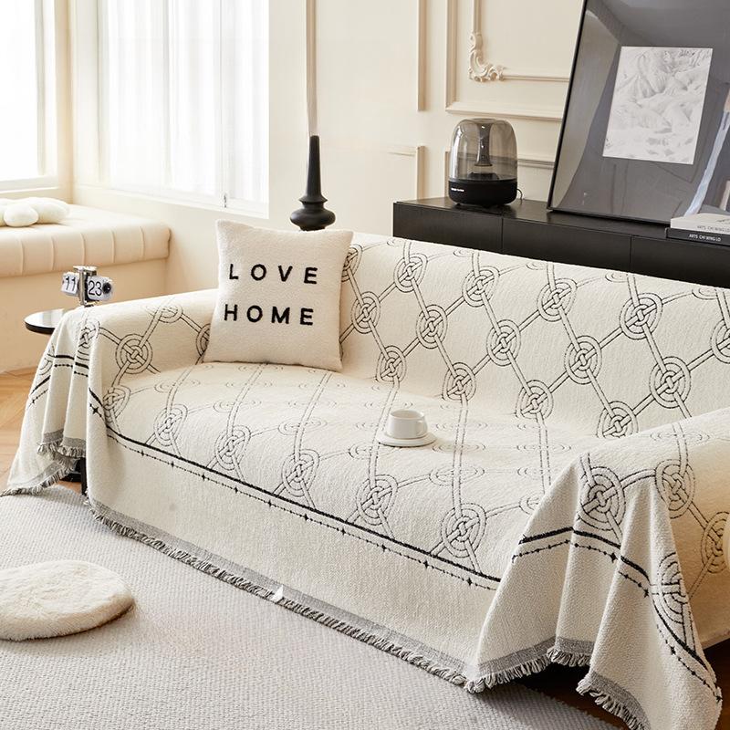 Autumn and Winter Plush Sofa Towel Full Cover Cloth Nordic Style Thickened Sofa Cover Universal Cover Non-Slip Dustproof Cushion
