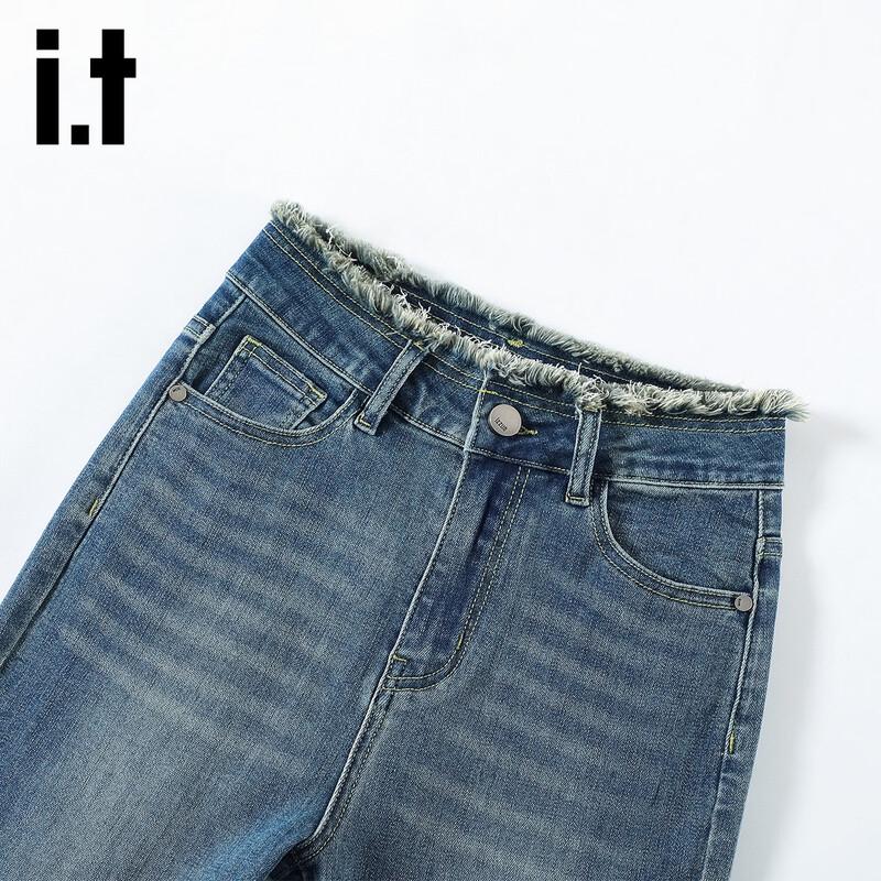 Izzueit Women's High-Waist Straight-Leg Jeans