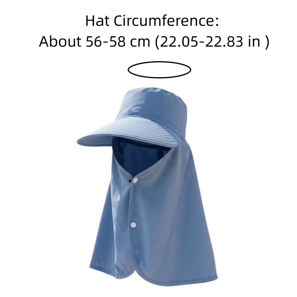 Casual Wide Brim Shawl Fisherman Hat Solid Color Breathable Hiking Bucket Hat Elastic Neck Protection Mountaineering Cap Summer