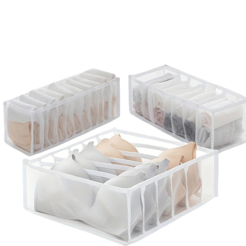 3pcs Foldable Closet Organizer Set Multi-Sized Nylon Drawer Dividers for Lingerie, Socks & Ties, Durable Storage Solution, Clothes Organizer