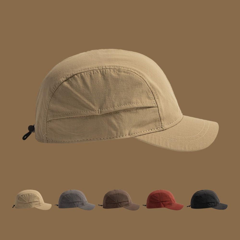 

Nylon Sun Hat Japanese Style Peaked Cap Casual Short Brim Baseball Cap Outdoor чорний