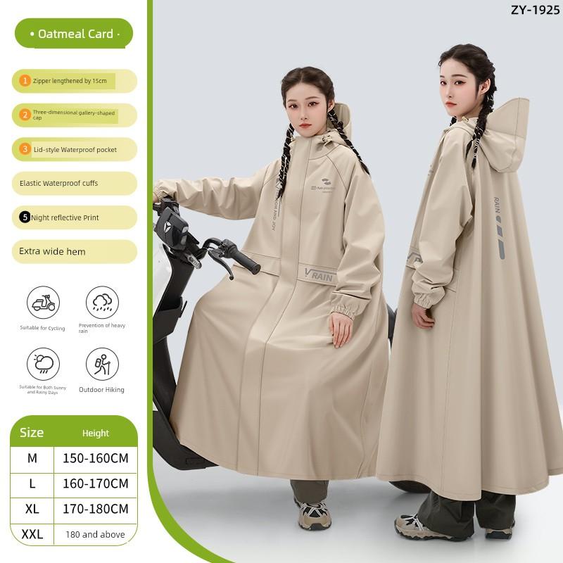 Elektroroller-Regenmantel für Damen, Outdoor-Kleidung für Erwachsene, Geeignet für Radfahren und Wandern, Einpersonen-Langform, Ganzkörper-Sturmschutz