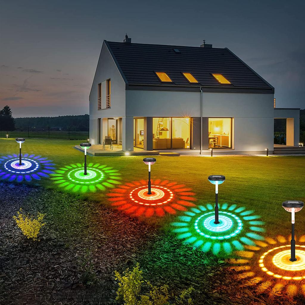Garten im Freien Solar-LED-Leuchten RGB-Mehrfarbenbeleuchtung Solar-Weg-Rasen-Licht-Weihnachtsgarten-dekorative Landschaftsglanzlampen