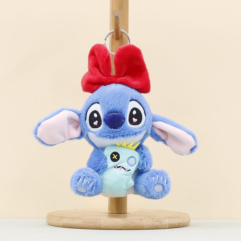 Bow Lilostitch Stitch Dress Up Plush Toy Cartoon Doll Keychain Pendant Backpack