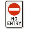 Ingen Entré Skylt - 8"x12" Väderbeständig Aluminium för Tydlig Varning
