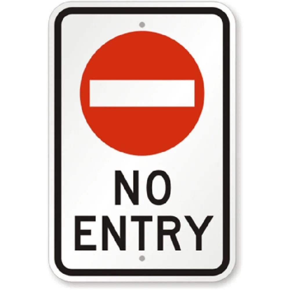 No Entry Sign - 8 x12  Weatherproof Aluminum for Clear Warning 20x30cm（7.8x11.8inch）
