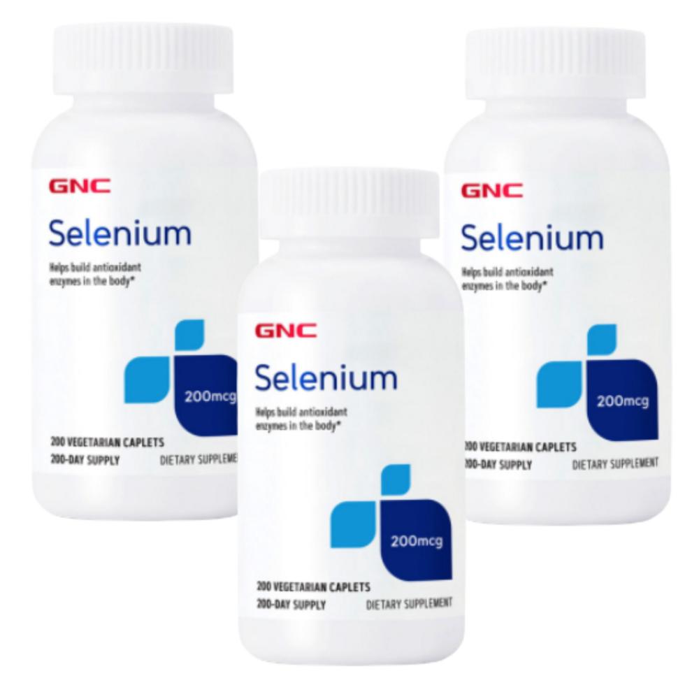 GNC Selenium 200 Mcg 200 Veggie Caplets 3 Set 1 Pcs