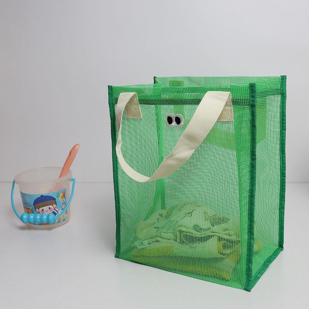 Large Capacity Swimming Bag Mesh Fabric Tote Bag Washbag Wash Pouch  for Women