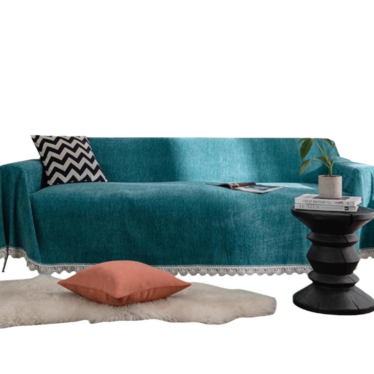 Европейское четырехсезонное простое диванное полотенце с кисточками — фото 5