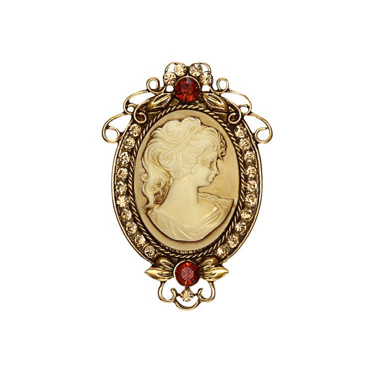 

Европейская и американская ретро красота, портрет, модная брошь