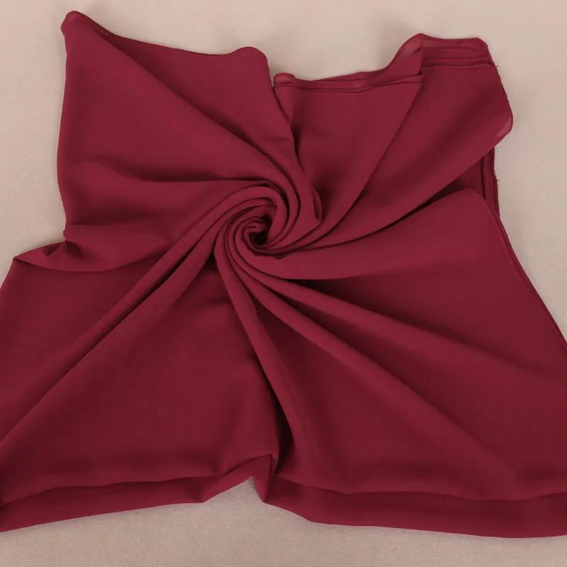 Gładki Kolor Kwadratowy Chwost Wiskozowy Szal Szalik Kobiety Owinąć i Szale Paszmina Muzułmański Hidżab Echarpe Foulard 110*110Cm