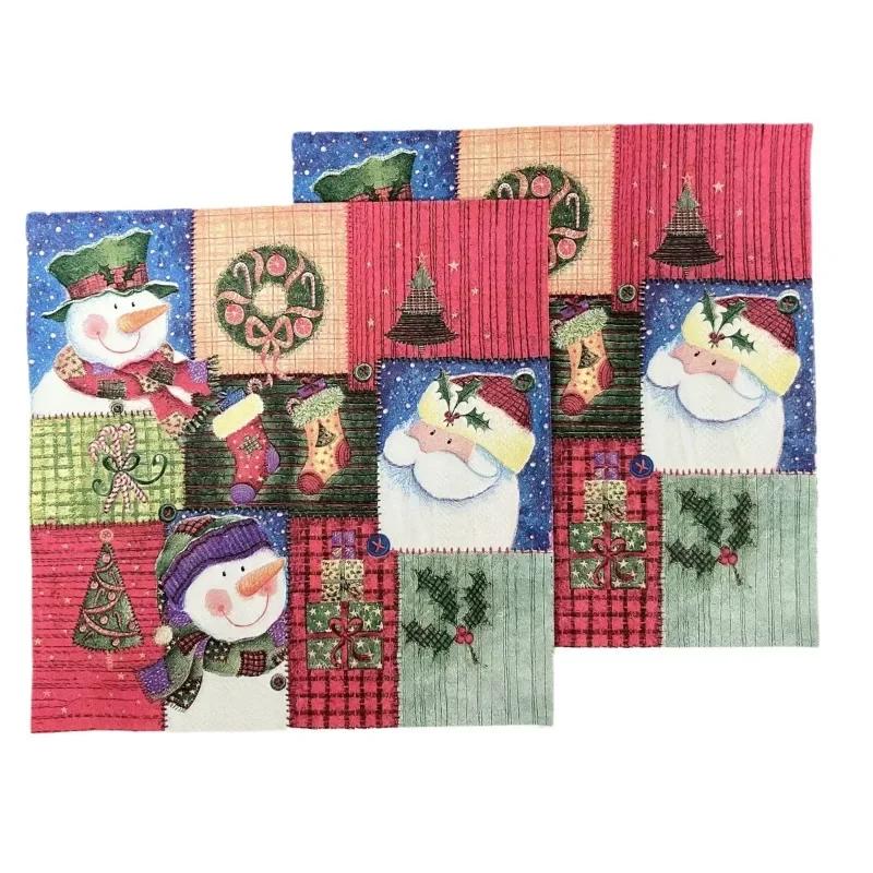 20pcs/Pac 33*33cm 2-Ply Disposable Party Napkin Christmas Pattern