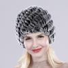 Lady 100% Natural Real Rex Rabbit Fur Hats Women  Outdoor Rex Rabbit Fur Hat