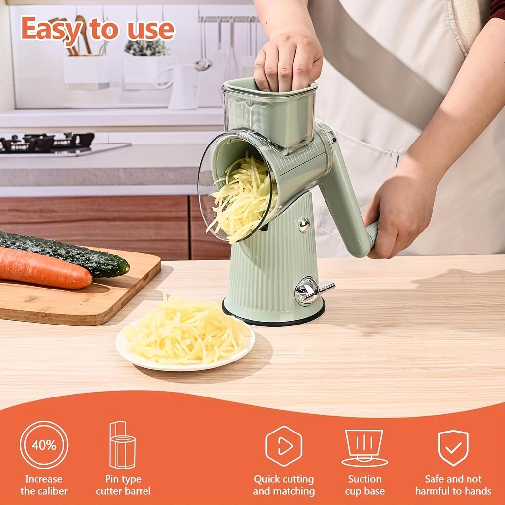 Deluxe Version of The Storm Vegetable Slicer with 5 Replacement Heads, a Rotating Mandolin for Slicing Vegetables And Fruits, a Shredder
